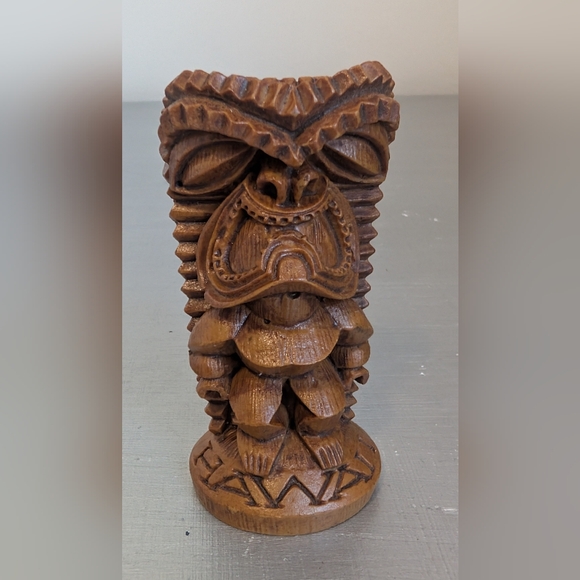 Vintage Hapa Wood Coco Joe's Hawaiian Lucky Tiki Figure Statue Hawaii - Picture 1 of 1